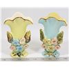 Image 1 : LOT OF 2 MID CENTURY YORK CHINA VASES 24 KT GOLD
