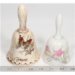 2 COLLECTIBLE BELLS HAWAII FINE CHINA JAPAN