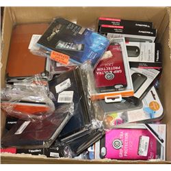 LARGE BOX OF MIXED TYPES & BRANDS CELL PHONE CASES