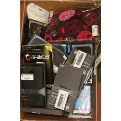 LARGE BOX OF MIXED TYPES & BRANDS CELL PHONE CASES
