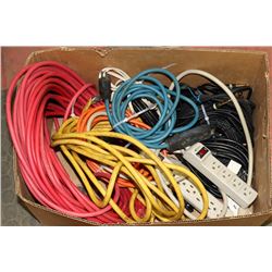 LARGE BOX WITH EXTENSION CORDS, POWER