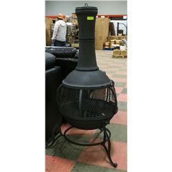OUTDOOR METAL FIREPLACE, 55" TALL