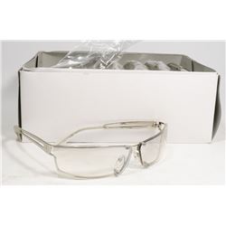 BOX OF SILVER TONED DESIGNER SUNGLASSES