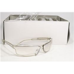 BOX OF SILVER TONED DESIGNER SUNGLASSES
