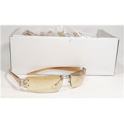 BOX OF GOLD TONED DESIGNER SUNGLASSES
