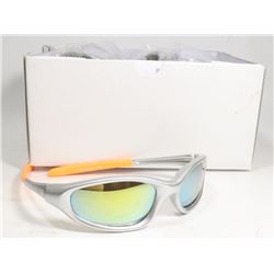 BOX OF SILVER AND ORANGE  DESIGNER SUNGLASSES
