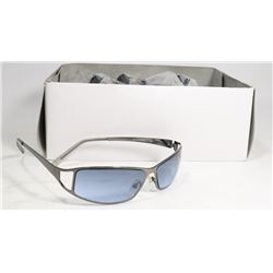 BOX OF BLACK FRAME AND BLUE LENS  DESIGNER