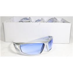 BOX OF SILVER AND BLUE COLOR DESIGNER SUNGLASSES