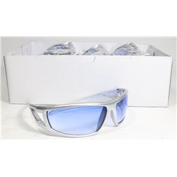 BOX OF SILVER AND BLUE COLOR DESIGNER SUNGLASSES