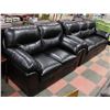 Image 1 : NEW BLACK LEATHER-GEL SOFA  88" AND LOVE SEAT 66"