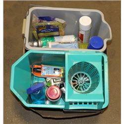 LARGE BOX W/ NEW CLEANING SUPPLIES INCL.