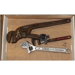18" PIPE WRENCH AND 10" PIPE WRENCH PLUS 12"