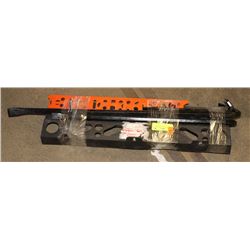 3 TOOL RACK AND 3 CROWBARS.