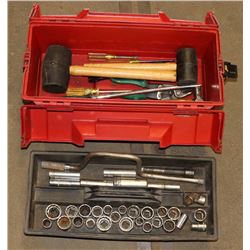 TOOL BOX WITH MULTIPLE 1/2" DRIVE SOCKETS