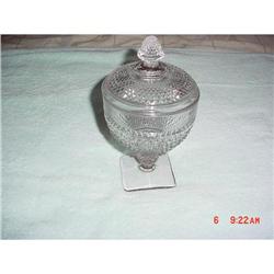 Candy jar & lid, dep., "Diamond Quilted" #862915