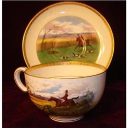 ENGLISH MINTON SIGNED FOX HUNTING CUP/SAUCER #862966