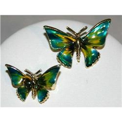 Gorgeous Vintage Enameled Butterfly Scatter Pin #863034