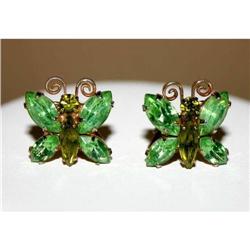 Vintage Butterfly Rhinestone Earrings #863046