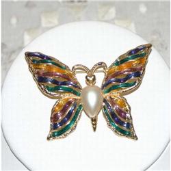 Signed FO Vintage Butterfly Brooch #863052