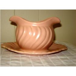 Franciscan Pottery Gray Boat w/underplate, #863070