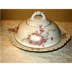 O & E.G. 3 PIECE BUTTER DOME PINK FLORAL WITH #863085