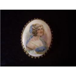 Victorian Porcelain Portrait Pin #863138