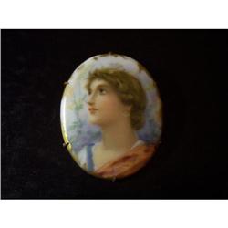 Victorian Porcelain Portrait Pin #863139