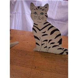 Folk Art Cat Door Stop-Wooden #863148