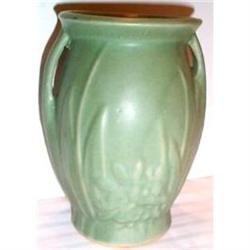 Green Floral Decorated Footed McCoy Vase #863248