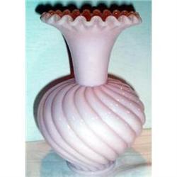 Fenton Pink Swirl Art Glass Vase #863252