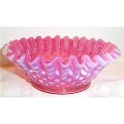 Fenton Cranberry Hobnail Opalescent Bowl #863253