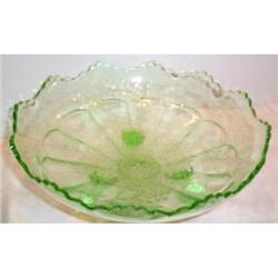 Green Stag and Holly Footed Ruffled Bowl #863254