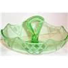 Image 1 : Green Etched Center Handled Relish Bowl #863259