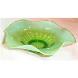 Green Opalescent Footed Bowl #863269