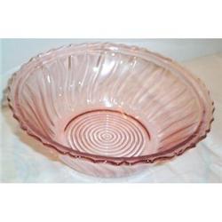 Pink Swirl Salad Depression Glass Bowl #863272