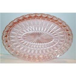 Pink Windsor Depression Glass Oval Platter #863277