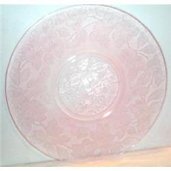 Pink Dogwood Depression Glass Salver Plate #863278