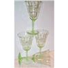 Image 1 : Four Green Cut Cornflower Depression  Goblets #863282