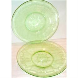 Two Green Cameo Ballerina Sherbet Plates #863286
