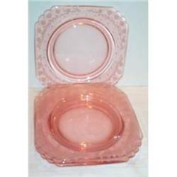 Four Pink Fostoria New Garland Plates #863289