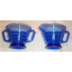 Cobalt Moderntone Cream and Sugar #863294