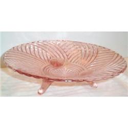 Pink Large Footed Depression Glass Bowl #863298