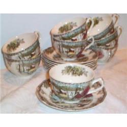 Eight Friendly Village Cups and Saucers #863300