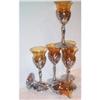 Image 1 : Six Cambridge Amber and Chrome Wine Goblets #863301
