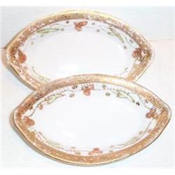 Two Hand Painted Floral Nippon Open Salts #863307