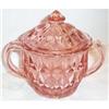 Image 1 : Pink Windsor Depression Glass Covered Sugar #863317