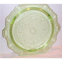 Green Princess Footed Depression Cake Plate #863319