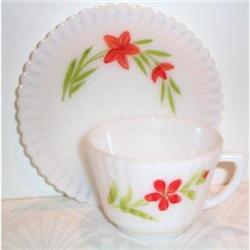 Red Flower Petalware Cup and Saucer #863325