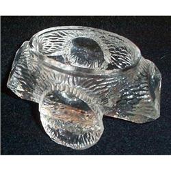 Crystal Glass Log Shaped Open Salt #863333