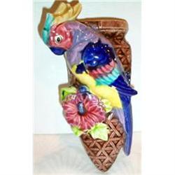 Hand Painted Parrot Wall Pocket #863338